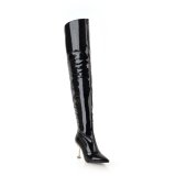 Europe station fashion 2018 hot style classic women's shoes web celebrity temperament slim women's boots genuine leather pointed thin high heel over knee boots