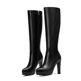 European women's shoes for autumn/winter 2018 show thin, pointed, thick and knee-length boots in fashionable leather