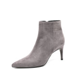 autumn winter fashion women's shoes thin heels grey ankle boots stilettos pointed toe short boots size 33 42