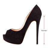 European and American fashion brand hot style pure color simple fish mouth thin high heel single shoe