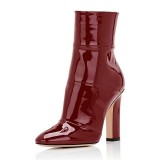 European and American fashion brand foreign trade style leather top thick and short style female boots