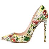 2018 fashionable women's shoes graffiti painted color pointed thin high heel women's dance shoes evening ritual shoes