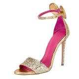 The 2018 summer temperament women's shoes fashion sequins joker gorgeous noble thin high heel women's shoes