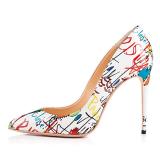 2018 fashionable women's shoes graffiti painted color pointed thin high heel women's dance shoes evening ritual shoes