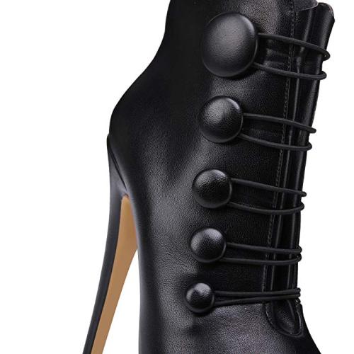 Us 60 2018 Stylish Women S Shoes Plain Black Waterproof Platform Stiletto Ankle Boots M Ardenfurtado Com