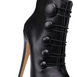 2018 stylish women's shoes plain black waterproof platform stiletto ankle boots