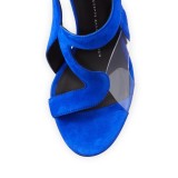 2018 fashionable temperament female sandal foreign trade shoe blue atmosphere large size personality  stilettos heels