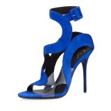2018 fashionable temperament female sandal foreign trade shoe blue atmosphere large size personality  stilettos heels