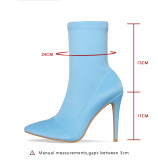 Winter 2019 fashion women's shoes pointed thin heel style women's ankle boots elegant sky blue brown  consice ladies boots