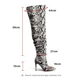 Fashion women's shoes in winter 2019 stilettos heels elegant pointed toe women's boots consice leather serpentine knee high boots