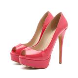 Summer 2019 fashion women's shoes single shoes stilettos heels peep toe platform party shoes  green rose red