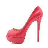 Summer 2019 fashion women's shoes single shoes stilettos heels peep toe platform party shoes  green rose red