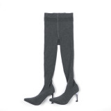Winter 2019 fashion women's shoes pointed thin heel style women's trousers boots jumpsuit boots consice elegant thigh high boots
