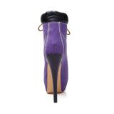 Winter 2019 fashion hot style women's shoes lace up stilettos heels elegant platform short boots brown purple Dark camouflage