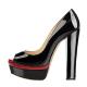 Summer 2019 fashion hot style women's shoes sexy  high heels chunky heels big size  leather consice elegant peep toe party shoes   platform