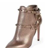 rivets black high heels12cm stilettos women's shoes ladies booties big size zipper ankle boots fashion shoes big size