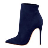 Fashion women's shoes in winter 2019 pointed toe women's boots stilettos heels zipper elegant mature short boots