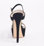 Summer 2019 fashion trend women's shoes sandals waterproof buckle leather stilettos heels concise big size narrow band
