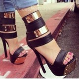 Summer 2019 fashion trend women's shoes cool boots sandals sexy stilettos heels  big size black  narrow band mature mixed colors elegant platform rose red