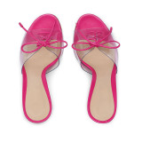 Summer big size 2019 fashion trend women's shoes stilettos heels  cross lacing sweet slippers elegant rose red