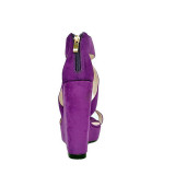 Summer narrow band 2019 fashion trend women's shoes zipper sandals elegant waterproof purple suede big size comfortable