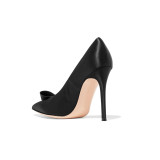Spring and autumn sexy 2019 fashion women's shoes office lady stilettos heels shallow pointed toe black party shoes  butterfly-knot big size