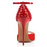 Summer peep toe 2019 fashion trend concise red  women's shoes buckle sandals nude  big size narrow band  stilettos heels elegant  party shoes