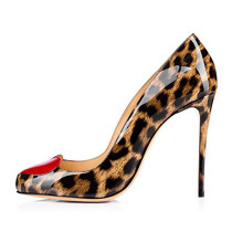 Summer elegant 2019 fashion trend red love women's shoes sexy stilettos heels pointed toe big size concise leopard print