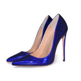 Summer shallow big size 2019 fashion trend women's shoes office lady stilettos heels sexy pumps elegant pointed toe blue party shoes
