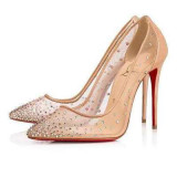 wedding shoes stilettos high heels 12cm mesh pumps fashion ladies big size pointed toe party shoes