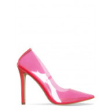 yellow red orange stilettos pumps clear pvc shoes high heels women's shoes large size 47 48 party shoes 10cm heels sandals