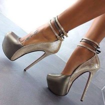 stilettos heels fashion pumps ladies ankle strap round toe women's shoes platform night club pumps drop shipping