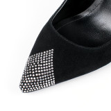 Summer 2019 fashion women's shoes pointed toe stilettos heels slip-on sexy elegant pumps concise mature crystal rhinestone heels pink