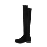 Fashion women's shoes winter 2019 ladies boots Stretch boots slip-on flat over the knee high riding booties big size 40 41 42