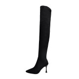 Fashion women's shoes in winter 2019 stilettos heels pointed toe zipper over the knee high boots sexy elegant ladies boots