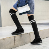 Fashion women's shoes in winter 2019 round toe round toe slip-on over the knee high boots leisure big size concise comfortable