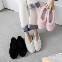 Fashion women's shoes in winter 2019 slip-on sexy elegant ladies concise mature office lady pure color pink white shallow
