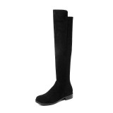 Fashion women's shoes winter 2019 ladies boots Stretch boots slip-on flat over the knee high riding booties big size 40 41 42