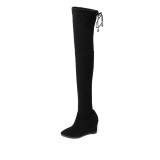 Fashion women's shoes 2019 pointed toe red over the knee high boots sexy elegant wedges ladies stretch boots