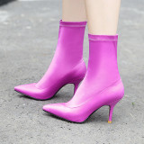 Fashion women's shoes in winter 2019 sexy elegant ladies boots concise mature office lady pointed toe stilettos heels slip-on