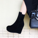Fashion classics women's shoes in winter 2019 round toe zipper sexy concise mature short boots personality black matte novelty