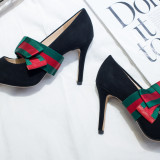 bow-tie slip on fashion pumps stilettos high heels 9cm size 40 ladies women's shoes