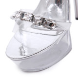 Summer party shoes 2019 fashion women's shoes stilettos heels waterproof buckle gold sexy elegant platform crystal platform sandals
