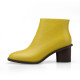 Fashion pure color leisure women's shoes in winter 2019 zipper ladies boots concise mature leather white comfortable yellow