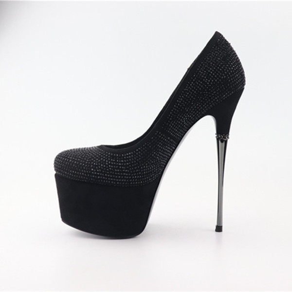 Summer concise crystal rhinestone platform 2019 fashion women's shoes pointed toe stilettos extreme heels pumps sexy party shoes