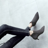 Fashion side zipper women's shoes in winter 2019 stilettos heels matte elegant ladies boots concis small size 33 big size 41
