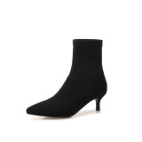 Fashion slip-on pointed toe women's shoes in winter 2019 stilettos heels matte elegant ladies boots concise mature office lady