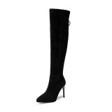 Fashion sexy elegant ladies boots mature office lady women's shoes in winter 2019 metal decoration over the knee high boots