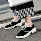 Autumn concise comfortable 2019 fashion shallow women's shoes cross tied bordered leisure pink black sneakers new