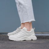 Fashion comfortable white women's shoes 2019 spring lace up platform sneakers genuine leather leisure casual shoes
